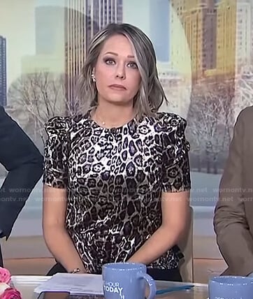 Dylan’s leopard velvet top on Today
