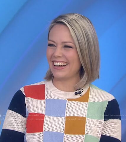 Dylan’s multicolor checkered sweater on Today
