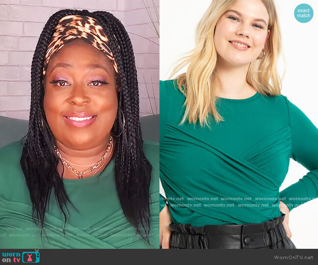 Eloquii Cross Front Tee worn by Loni Love on The Real
