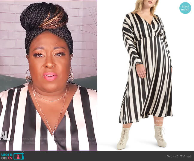 Eloquii Stripe Maxi Dress worn by Loni Love on The Real