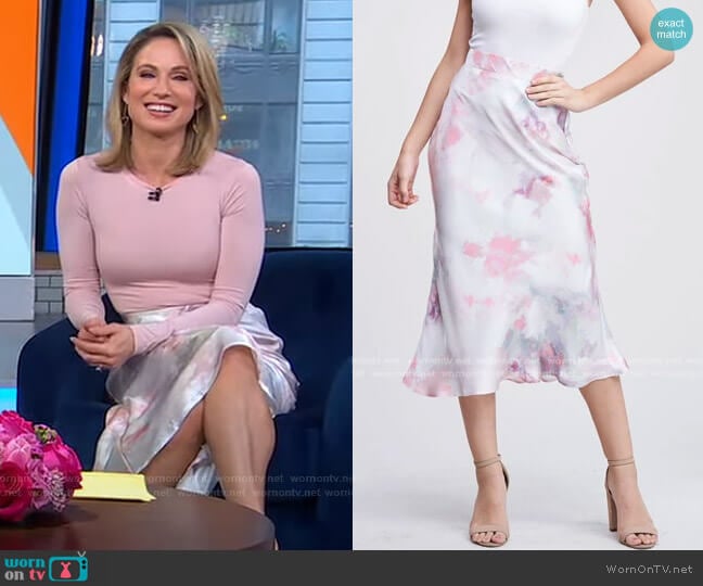 En Saison Risette Midi Skirt worn by Amy Robach on Good Morning America