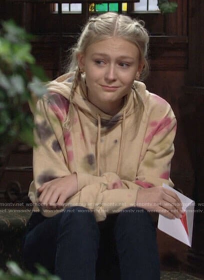 Faith’s tie dye hoodie on The Young and the Restless