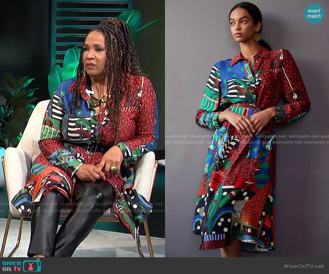 Farm Rio Georgia Maxi Shirtdress worn by Kym Whitley on E! News