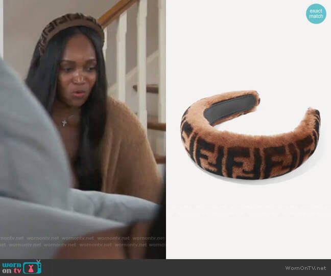 Fendi Printed Shearling Headband