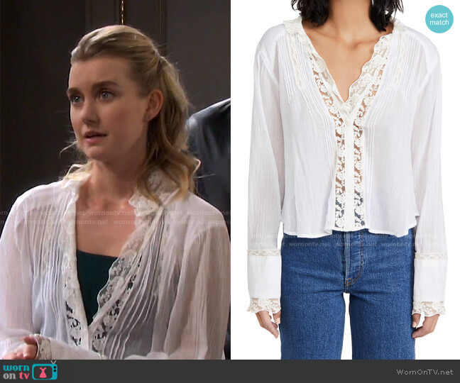 Free People Clemence Button Down Shirt worn by Claire Brady (Isabel Durant ) on Days of our Lives