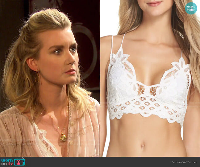 Free People Intimately FP Adella Longline Bralette worn by Claire Brady (Isabel Durant ) on Days of our Lives