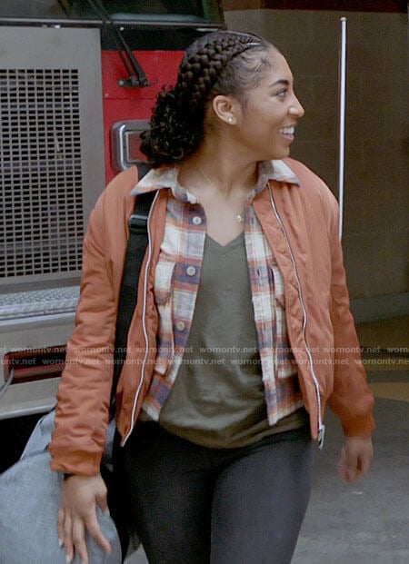 Gianna’s plaid cropped shirt on Chicago Fire