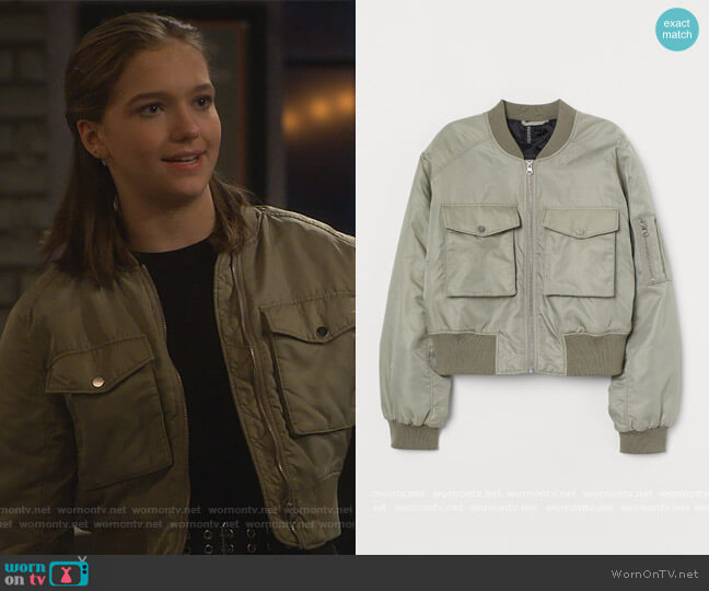 H&M Nylon Bomber Jacket worn by Presley (Jayden Bartels) on Side Hustle