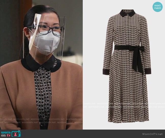 Hobbs London Alison Printed Fit and Flare Dress worn by Sherri Kansky (Ruthie Ann Miles) on All Rise