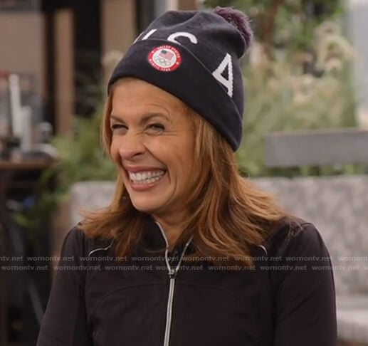 Hoda’s USA print beanie on Today