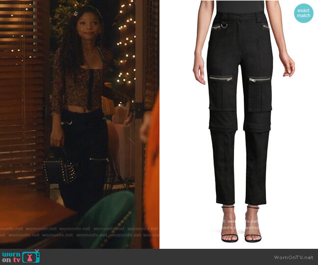 I.Am.Gia Ursa Cropped Slim Cargo Pants worn by Skylar Forster (Halle Bailey) on Grown-ish