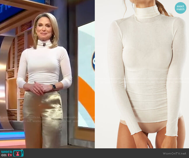 Intimissimi Modal Cashmere Ultralight High-Neck Top worn by Amy Robach on Good Morning America