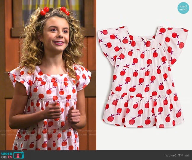 J. Crew Girls' Apple Graphic Tee worn by Destiny Baker (Mallory James Mahoney) on Bunkd