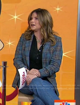 Jenna’s blue plaid blazer on Today