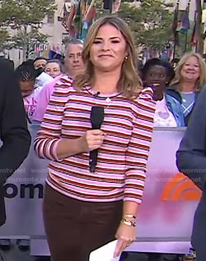 Jenna’s pink striped puff sleeve top on Today