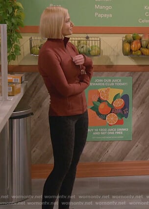 Jill’s burgundy track jacket on Mom