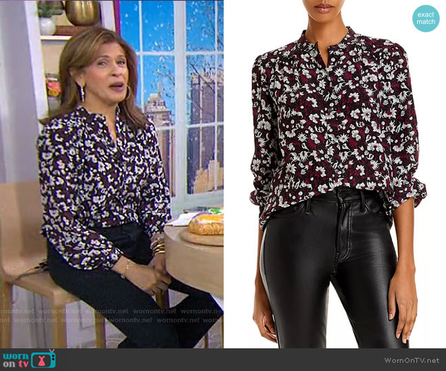 Joie Myella Floral Puff Sleeve Silk Top worn by Hoda Kotb on Today