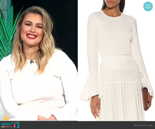 Jonathan Simkhai Iris Cotton-Blend Knit Top worn by Carissa Loethen Culiner on E! News