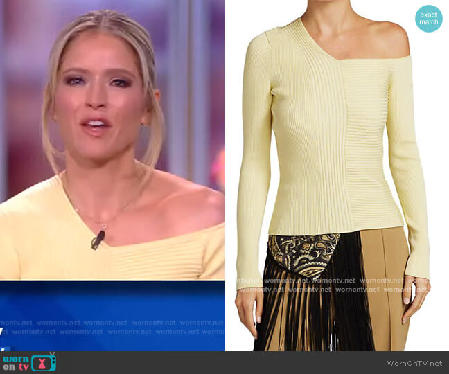 Jonathan Simkhai Charlie Asymmetric Ribbed Sweater worn by Sara Haines on The View