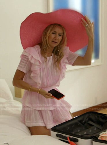 Kary’s pink ruffle mini dress on The Real Housewives of Dallas