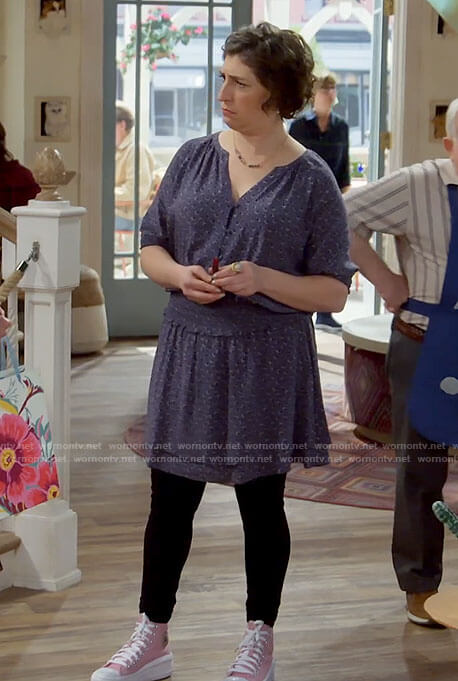 Kat’s blue star print dress on Call Me Kat
