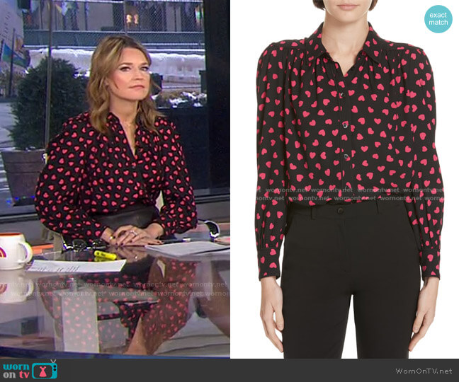 Kate Spade Heartbeat Blouse worn by Savannah Guthrie on Today