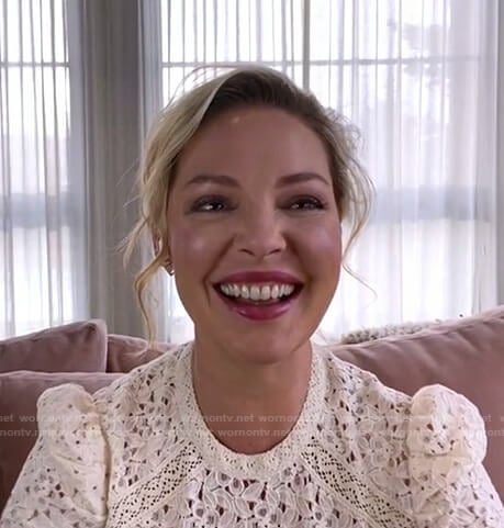Katherine Heigl’s white lace top on Today