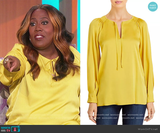 Kobi Halperin Karem Silk Stretch Blouse worn by Sheryl Underwood on The Talk