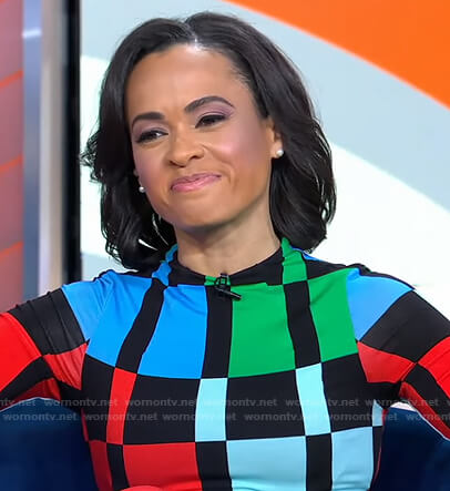 Linsey Davis’s colorblock dress on Good Morning America