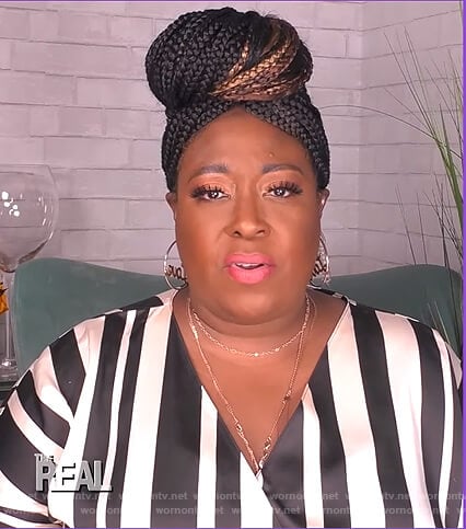 Loni’s stripe wrap dress on The Real