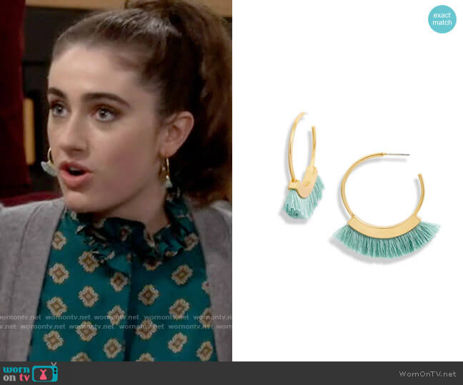 Madewell Fringe Hoop Earrings worn by Jackie Raines (Rachel Sennott) on Call Your Mother
