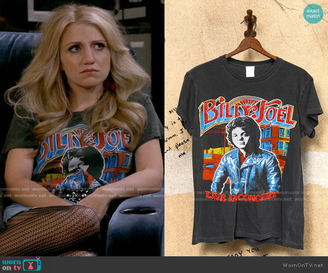 MadeWorn Billy Joel Live In Concert T-shirt worn by Gina Dabrowski (Annaleigh Ashford) on B Positive