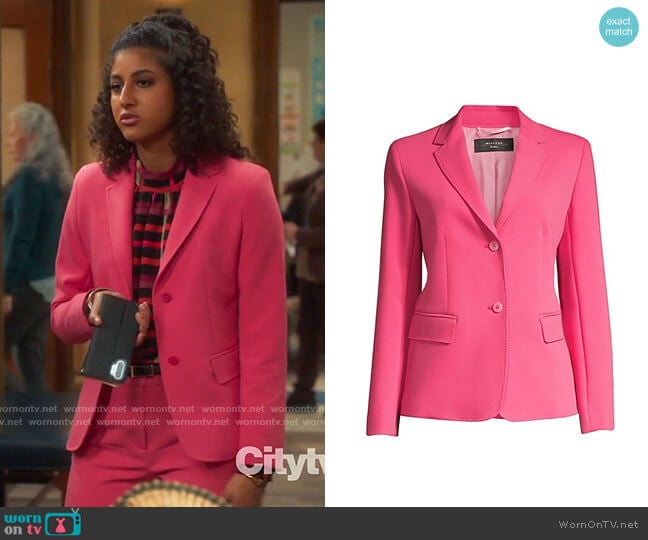 Weekend Max Mara Rete Blazer worn by Mikaela Shaw (Vella Lovell) on Mr Mayor