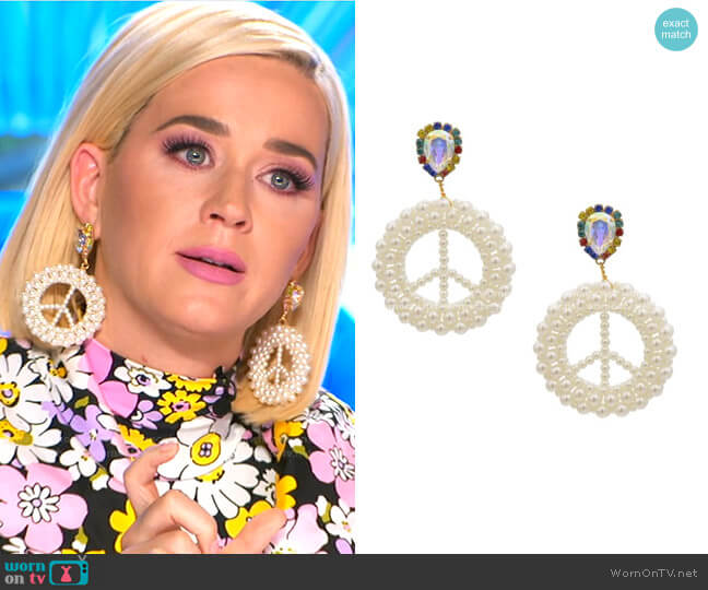 Mayol Jewelry Peace Out Earrings worn by Katy Perry on American Idol