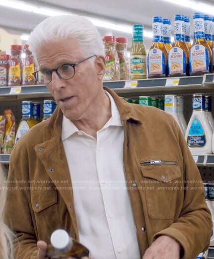 Neil’s suede shirt jacket on Mr Mayor