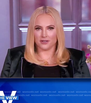 Meghan’s satin piping blazer on The View