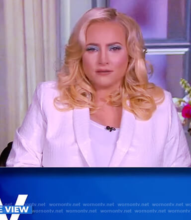 Meghan’s white faux leather skin blazer on The View