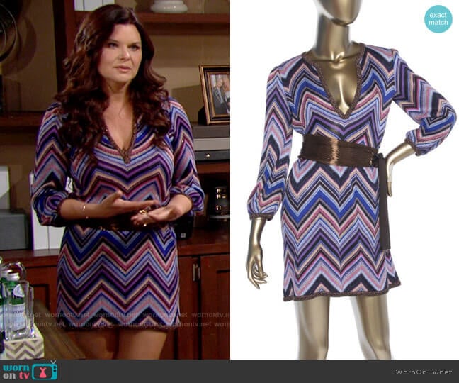 Missoni Multi Color Dress worn by Katie Logan (Heather Tom) on The Bold and the Beautiful