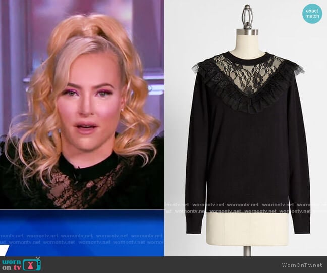 ModCloth So Frilled to Meet You Sweater worn by Meghan McCain on The View