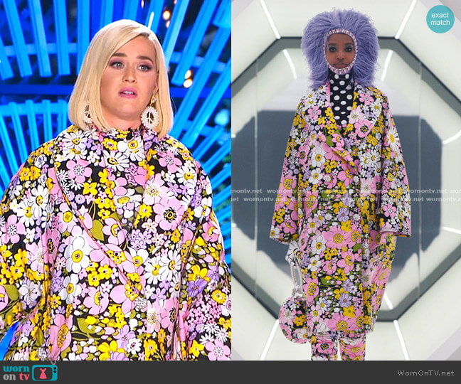 Moncler 8 x Richard Quinn Fall 2020 Collection worn by Katy Perry on American Idol