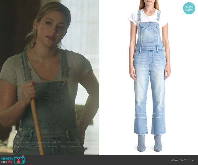 Mother The Tripper Straight Leg Denim Overalls worn by Betty Cooper (Lili Reinhart) on Riverdale
