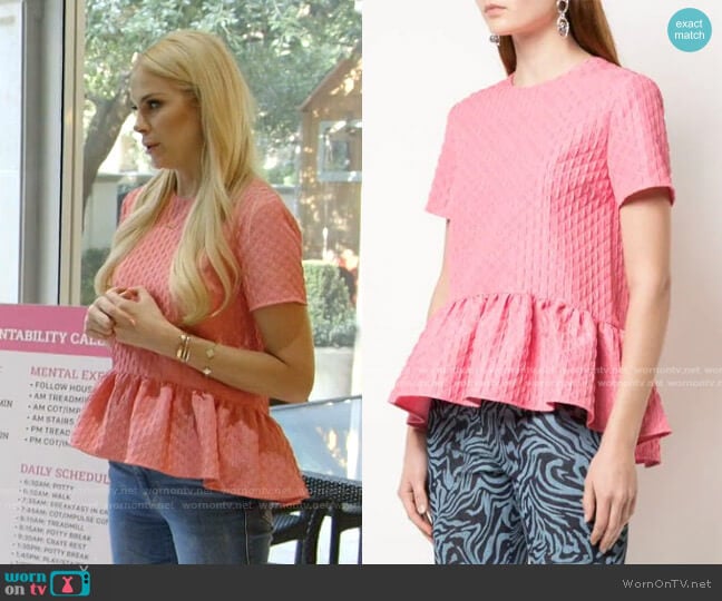 MSGM Peplum-Hem Cloqué Top worn by Kameron Westcott on The Real Housewives of Dallas