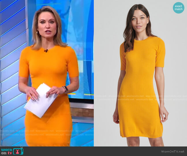 Naadam Ribbed Mini Dress worn by Amy Robach on Good Morning America