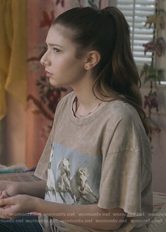 Natalie’s horse graphic tee on The Unicorn