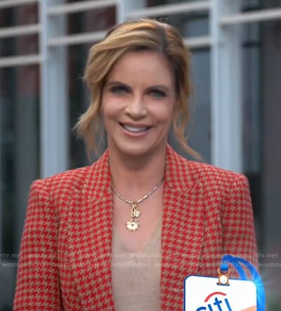 Natalie’s orange houndstooth blazer on Today