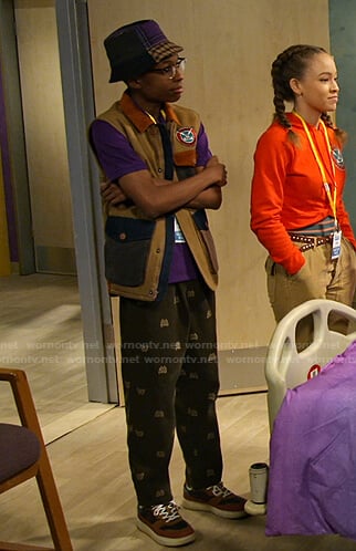 Noah’s green embroidered corduroy pants on Bunkd