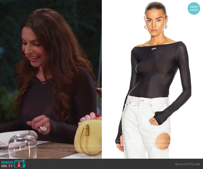 Off-White Basic Bodysuit worn by Jennifer Aydin on The Real Housewives of New Jersey