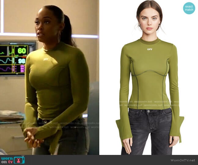 Off-White Multi Detail Long Sleeve Top worn by Anissa Pierce (Nafessa Williams) on Black Lightning
