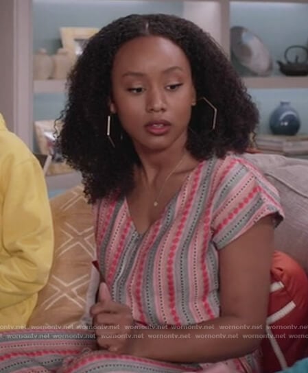 Olivia’s stripe jumpsuit on Black-ish