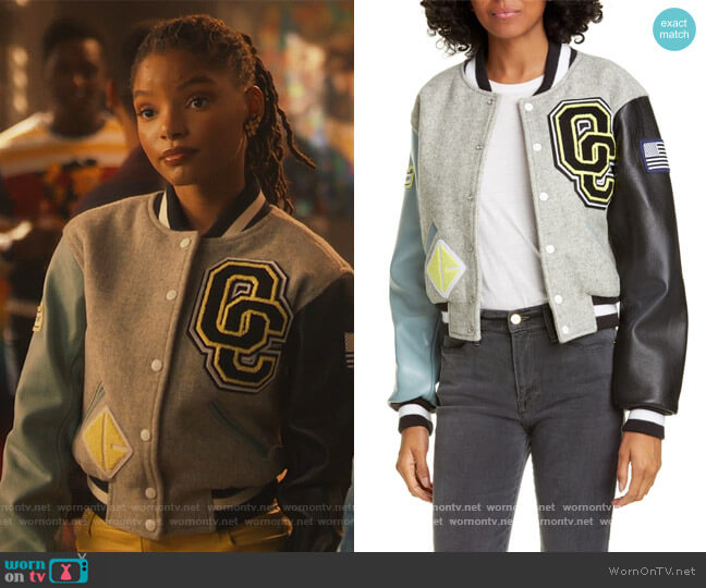 Opening Ceremony Shrunken Varsity Jacket worn by Skylar Forster (Halle Bailey) on Grown-ish